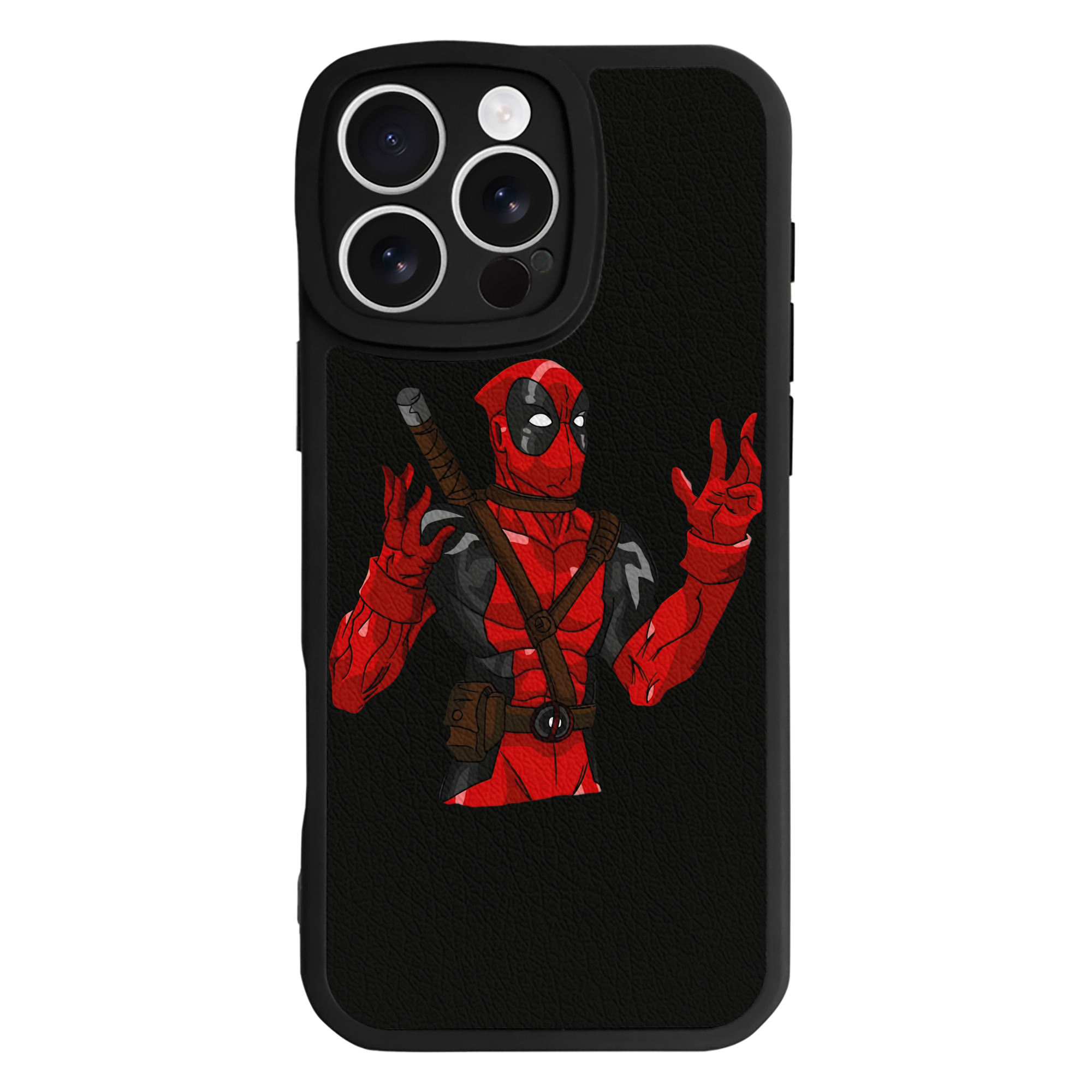 （画像用） Deadpool デッドプール 【iPhone 16シリーズ対応】シリコンスマホケース（レザー調） 材質：シリコン